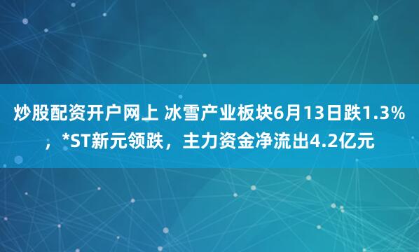 炒股配资开户网上 冰雪产业板块6月13日跌1.3%，*ST新元领跌，主力资金净流出4.2亿元